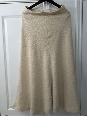 Zara Cream A-Line Midi Skirt